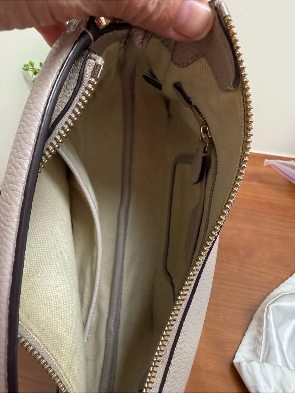 Kate Spade Crush Mushroom Pebbled Leather Medium Crossbody EUC